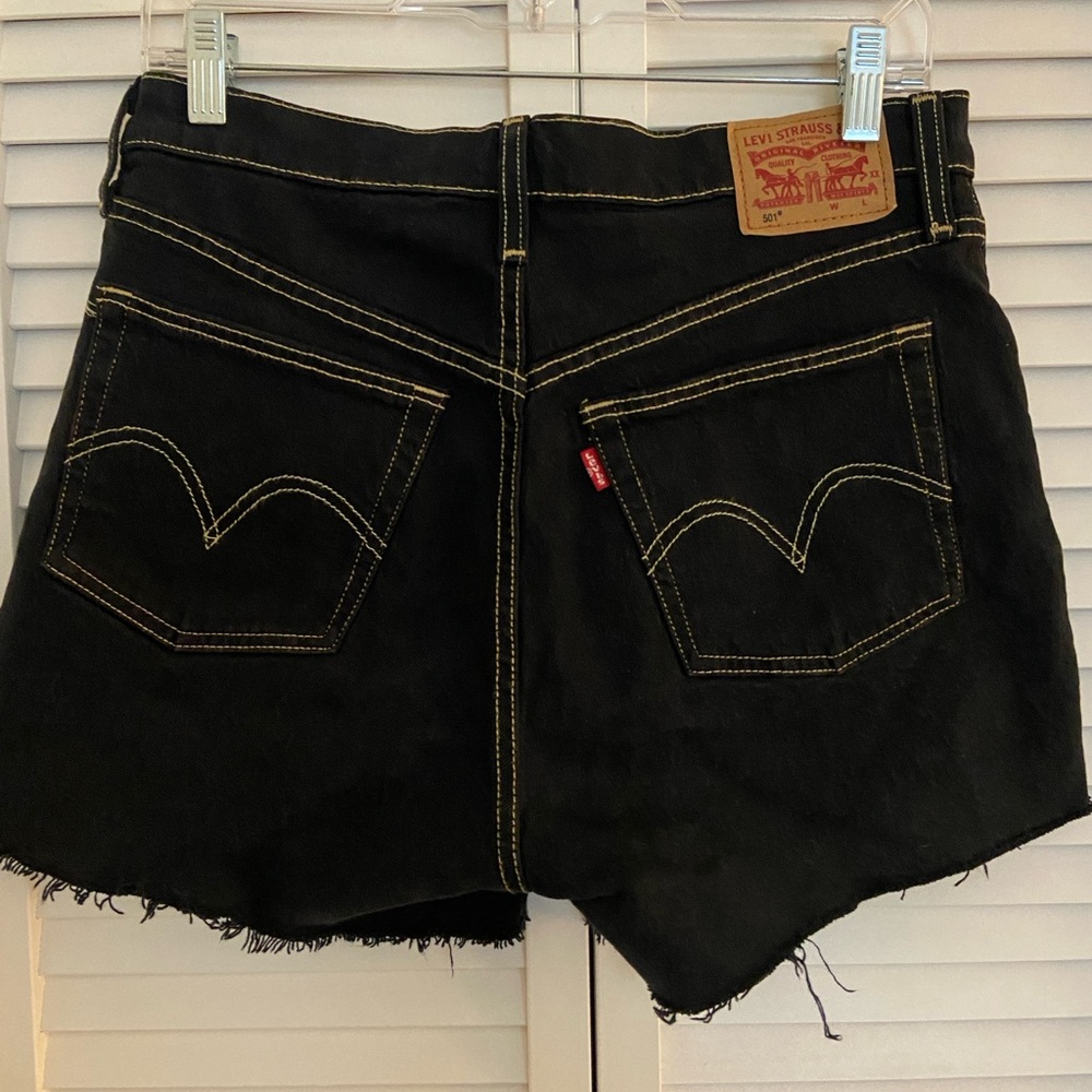 NWOT Levi’s 501 Denim Shorts in Black with Gold thread